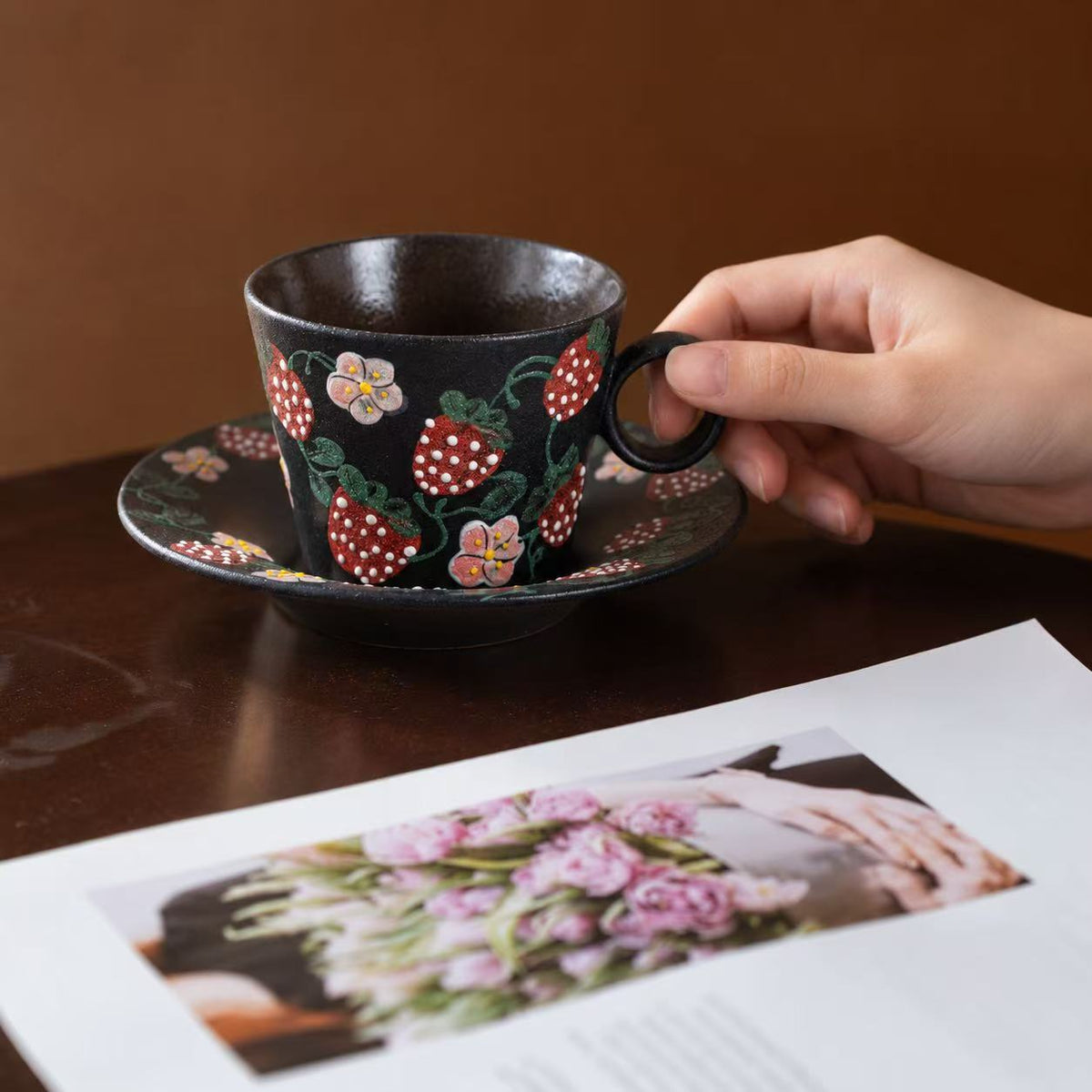Strawberry Garden Cup and Saucer