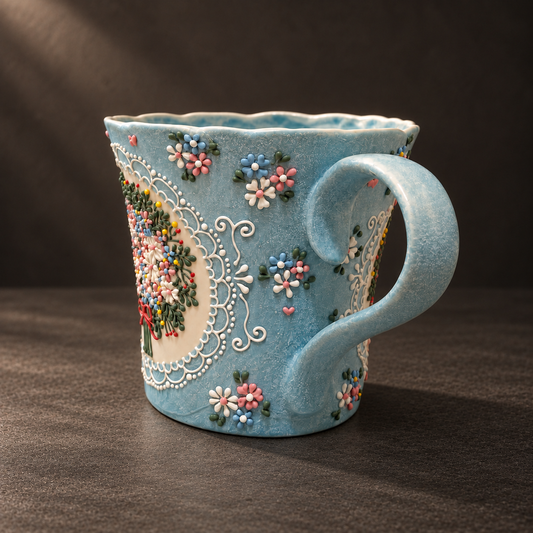 Blue Bouquet Ceramic Mug — alternate view