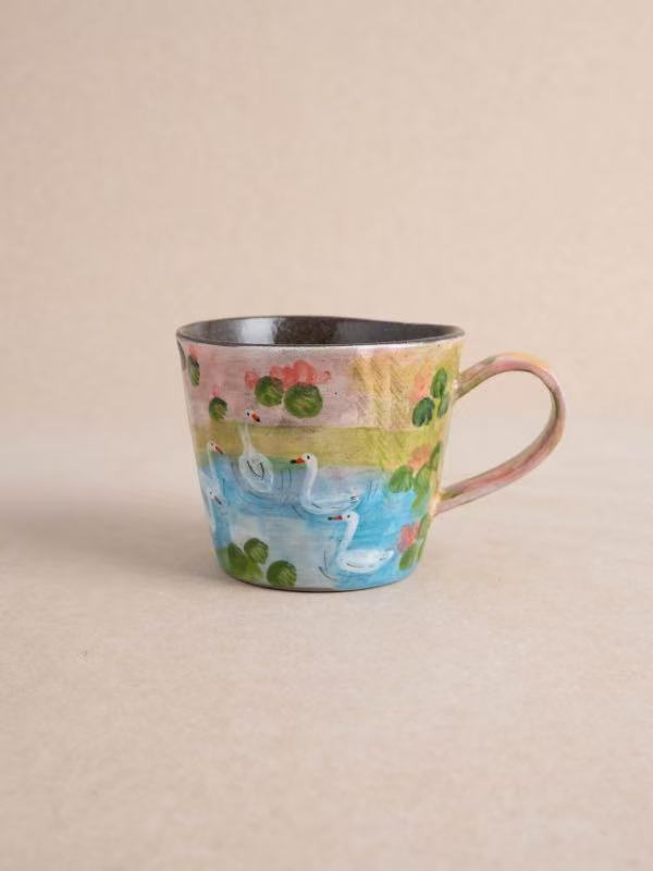 Pastel Pond Goose Ceramic Cup