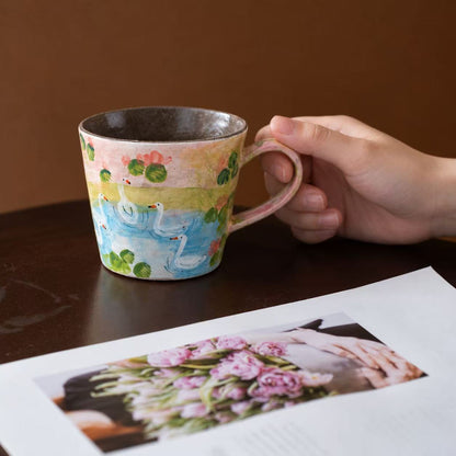 Pastel Pond Goose Ceramic Cup